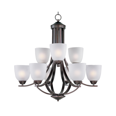 MAXIM Axis 9-Light 28" Wide Oil Rubbed Bronze Chandelier 11226FTOI